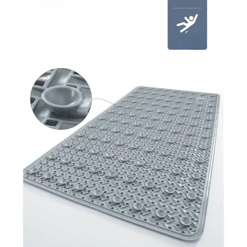 Non-slip Bath Mat with Suction Cups and Drain Hole - Soft, Machine-Washable Shower Mat, Ideal for Children's Use, Providing Safety and Comfort in the Bath.