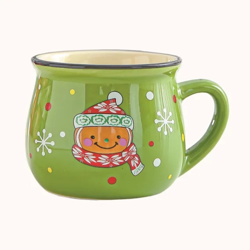 Ceramic Christmas Mug: Cartoon Santa Mousse Cup, Coffee Cup for Office or Home – Perfect for Baking, Dessert, Breakfast, Milk, Ideal Xmas Gift for Kids"