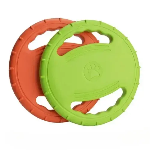 "Interactive Rubber Dog Flying Disc: Soft and Floatable Toy for Pet Training and Chewing (1 Piece)"