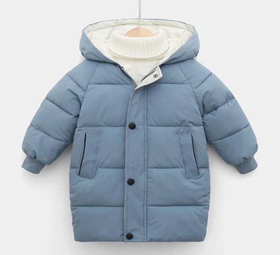 Winter Chic for Kids: Hooded Snowsuit Jackets - Fashionable and Warm Outerwear for Boys and Girls Aged 3-10 Years. Elevate Kids' Winter Style with These Trendy Long Coats."