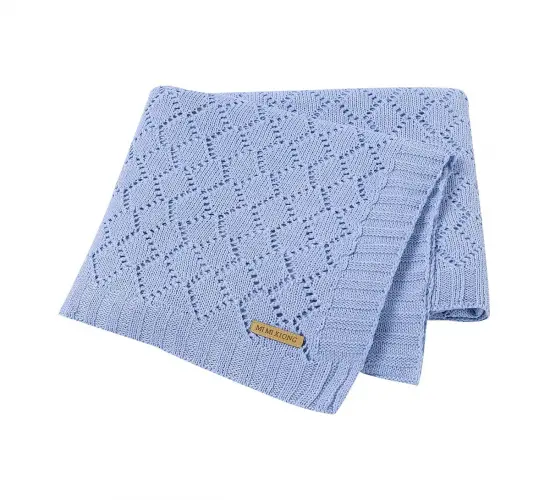 Soft and Cozy Infant Plaid Blanket: Knitted Newborn Stroller and Bed Sleeping Cover, Toddler Bedding, Muslin Swaddle Wrapper - 100*80CM