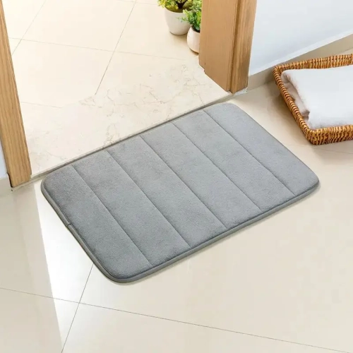 1pc 50*80cm Bathroom Anti-skid Mat - Quick Water Absorption, Dry Machine Washing, Made of Memory Cotton, Soft Toilet Mat