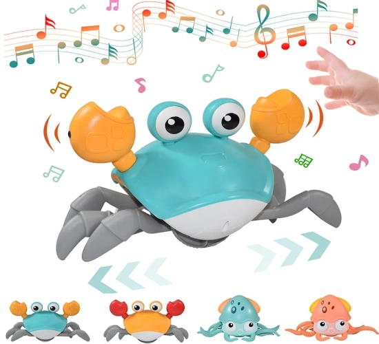 Interactive Induction Crawling Crab Octopus Toy for Babies - Electronic Pets with Musical Features, Educational Toddler Moving Toy, Perfect Christmas Gift