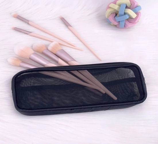 Travel case for makeup brushes, a toiletry bag organizer for men and women's beauty tools. Mesh Dopp kit pouch for convenient wash storage of accessories.