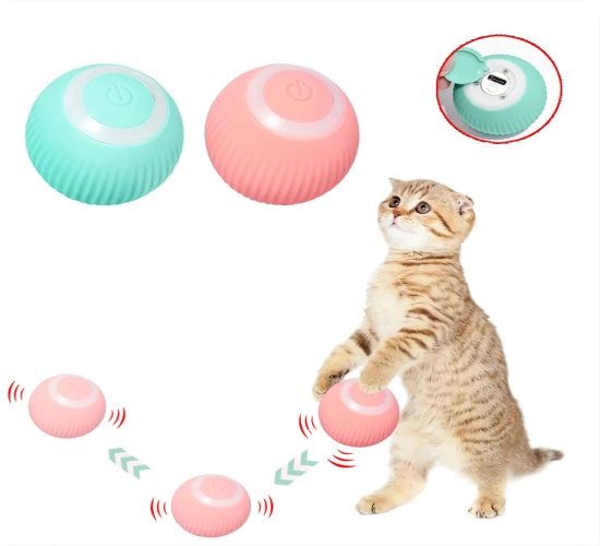 Engage your cat with an Interactive Toy Ball – a USB Rechargeable, 360° Self-Rotating Rolling Ball for pet exercise and chasing fun. Ideal for kitties!