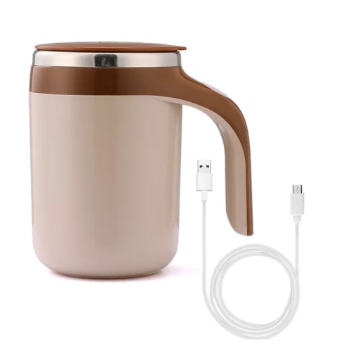 Smart Stainless Steel Mixer: Lazy Auto-Stirring Cup with Magnetic Rotation, Ideal for Coffee, Milk, and Beverages. Includes Warmer Bottle Feature