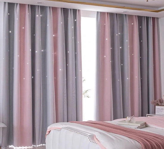 "Thermal Insulated Twinkle Star Blackout Curtains for Kids' Bedrooms: Add a Touch of Magic with Antique Grommet Top Window Treatments"