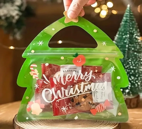 10 Christmas gift bags for parties, birthdays, and holiday decor. Ideal for candy, cookies, and chocolates