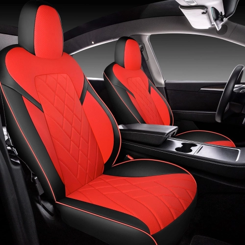 Faux Leather Seat Cover Set for Tesla Model Y 2020-2022 - Breathable and Water-Resistant