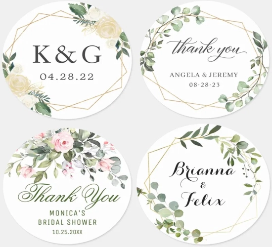 Custom Round Label Sticker with Personalized Company Name and Date - Thank You Sticker for Maiden Party Gifts