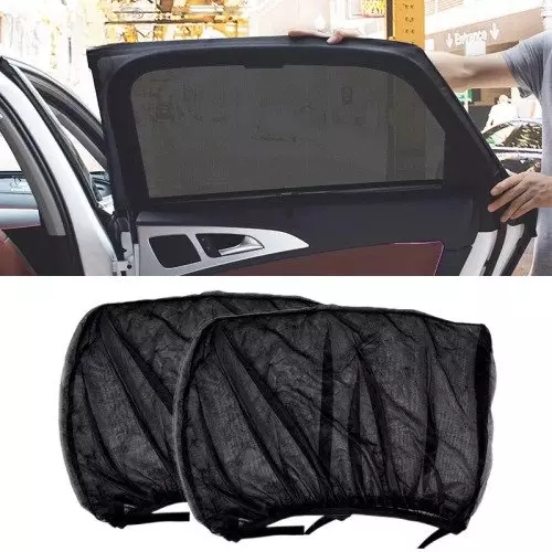 Ceyes 2pcs Car Rear Side Window Sunshades UV Protection Shield with Mesh to Prevent Mosquitoes, Ensure Sunshine Privacy, Foldable Curtain for Added Convenience.