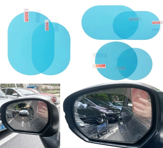 2Pcs Clear Car Rearview Mirror Film: Anti-Fog Window Mirror Protective Sticker for Rainproof Side Windows