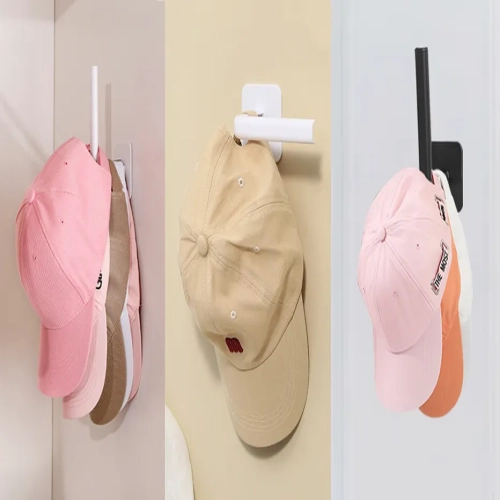 Hat Rack for Baseball Caps: Adhesive Hat Hooks for Wall - Cap Hanger Storage and Organizer, No Drilling Needed - Convenient Hat Holder for Door or Closet."