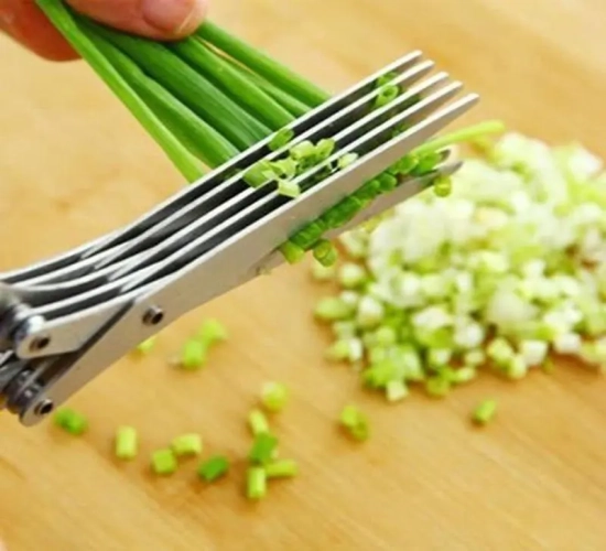 Stainless Steel Multi-Layer Kitchen Scissors: Versatile Vegetable Cutter for Scallions, Herbs, Laver, Spices, and More - Essential Cooking Tool with Cut Kitchen Accessories.