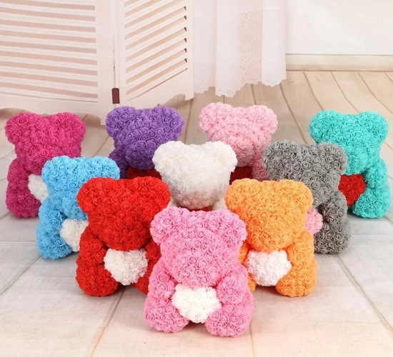 "50/100/200 Pieces Teddy Bear Roses 3cm Foam Decorative Flowers for Weddings, Christmas, DIY Gifts, and Home Decor