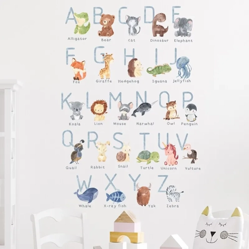 Waterproof and Removable PVC Wall Decals for Kids' Room, Kindergarten, and Home Decoration. Add a fun and educational element to the space.