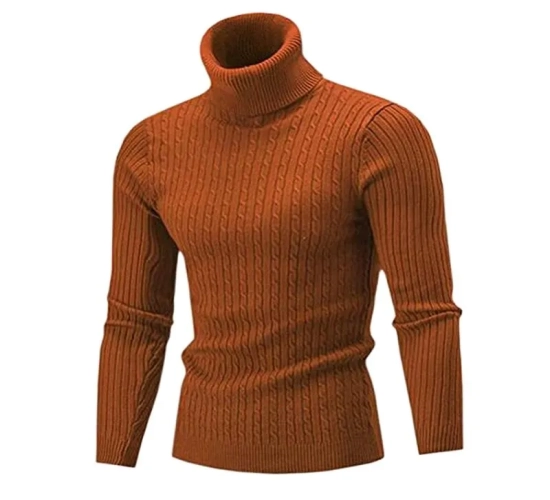 Men's Turtleneck Sweater for Autumn and Winter - Knitted Pullovers with Rollneck Design, Providing Warmth and Comfort. Achieve a Slim Fit with this Casual and Fashionable Men's Jumper