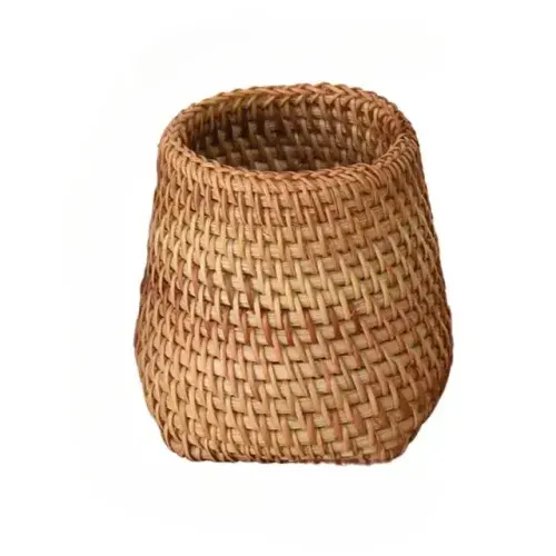 Handcrafted Rattan Storage Box  Organize Cosmetics, Pens, Tea Accessories, Tableware, and More with this Stylish Household Basket.