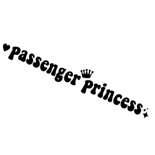 Creative Passenger Princess Car Stickers (G216): Funny and Charming Rearview Mirror Decals, Sized 15*2.3CM
