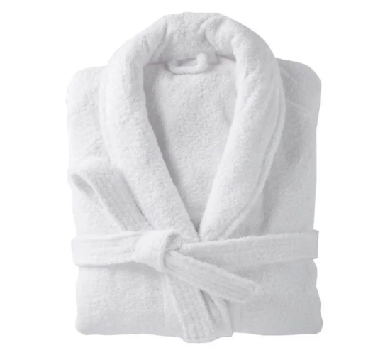 Luxurious White Terry Bathrobe for Women and Men: Soft Cotton Robe Perfect for Hotel, Sauna, and Swimming Pool Use - Large Size for Ultimate Comfort and Style"