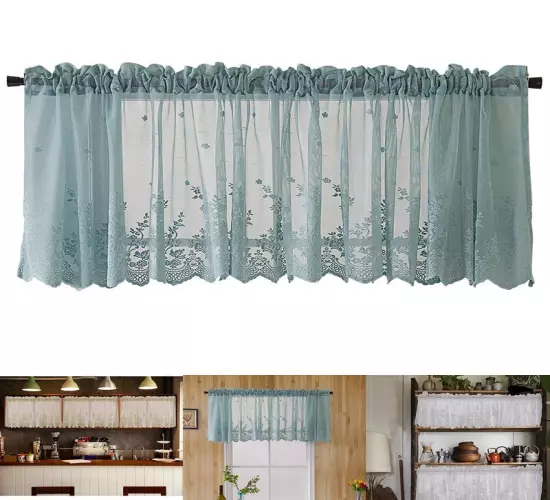 European Style Lace Jacquard Short Curtains for Kitchen, Cafe, and Bedroom Decor