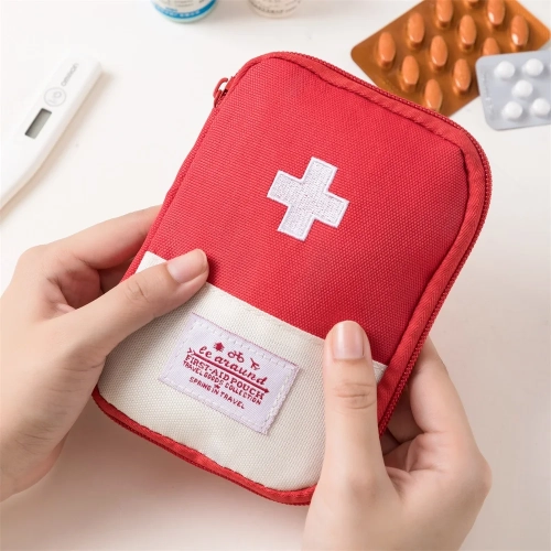 Portable First Aid Medical Kit for Travel, Outdoor Camping, and Emergency Survival. This Organizer Pill Case is a Useful Mini Medicine Storage Bag to keep your essentials organized