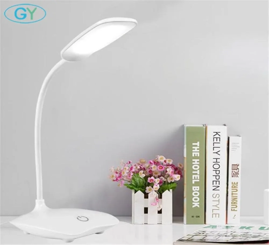 Foldable LED Desk Lamp Dimmable Touch Control, USB Powered, 6000K White Light, Portable Night Light for Table