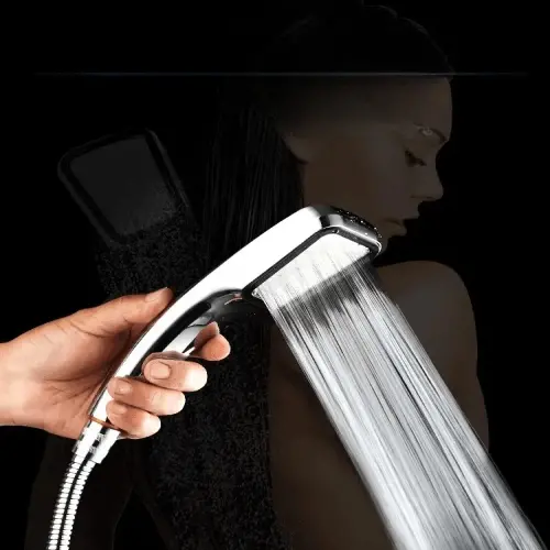 Square Handheld Shower with 300 Holes: High-Pressure Rainfall Shower Head for Water Saving, Equipped with a Efficient Sprayer Nozzle - Perfect Bathroom Accessories.