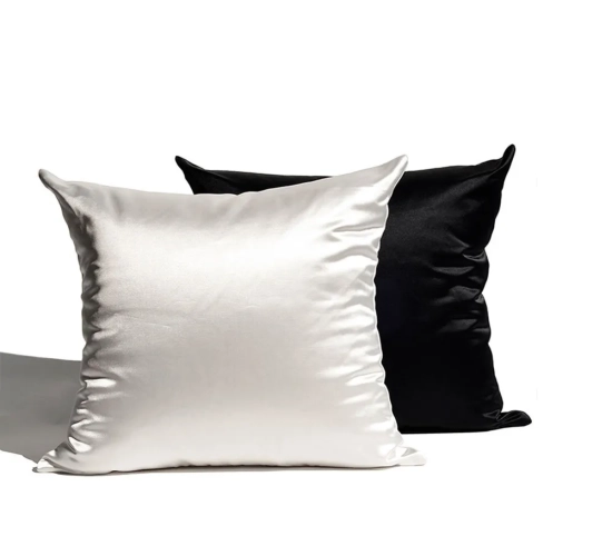 1pc 45*45cm Satin Pillowcase: Comfortable Square Home Sofa Decor Solid Color Throw Pillow Cover Case - Satin Cushion Cover