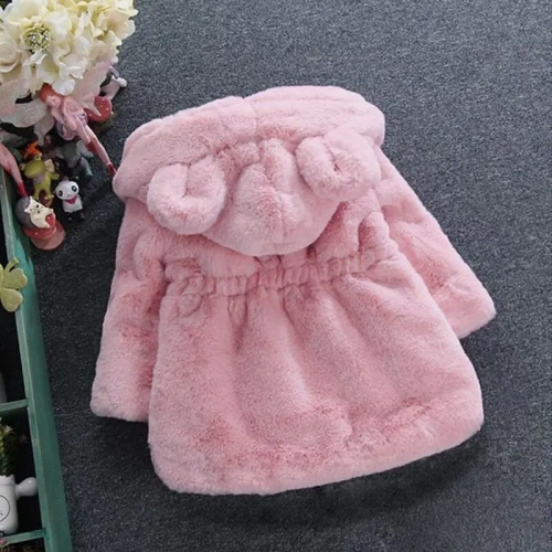 Baby Girls Warm Winter Coats with Thick Faux Fur, Fashionable Kids Hooded Jacket Coat for Girls. Perfect Outerwear for Children Aged 2, 3, 4, 6, and 7 Years."