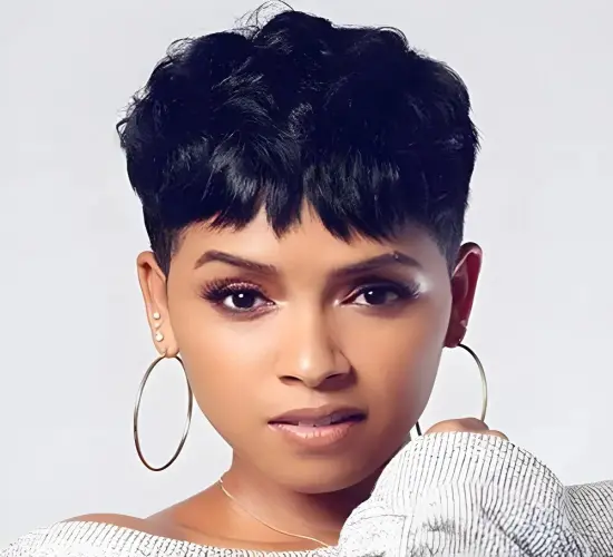 BeiSDWig Synthetic Pixie Cut Wigs: Short Wavy Hair Wig with Bangs for Black/White Women, Natural-Looking Haircuts