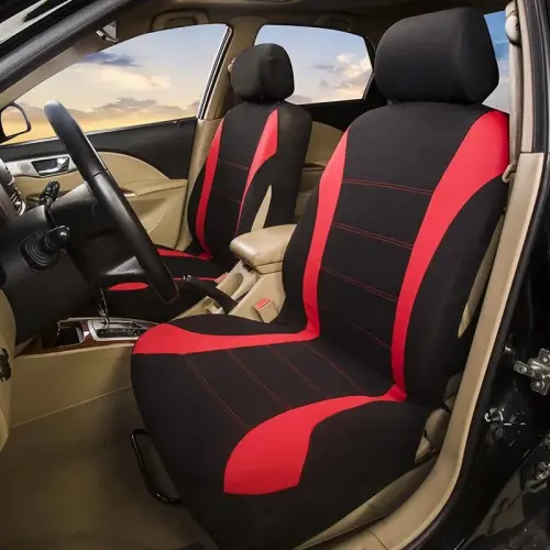 Universal Full Set Car Seat Covers: Breathable Fabric Interior Accessories for Lada Priora, Renault Logan, Trucks, and SUVs
