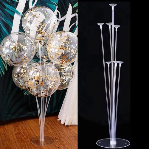 2 Sets Latex Balloon Holder Stands Metallic Balloons, Ideal for Baby Showers, Kids' Birthday Parties, and Wedding Decorations. Complete Supplies Included.