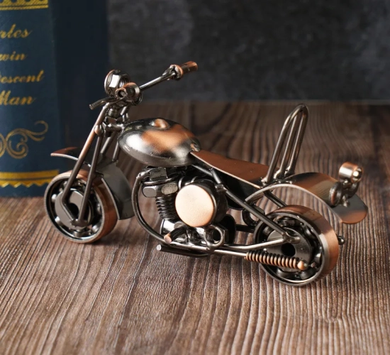 Retro Iron Art Motorcycle Model Ornaments Art Nostalgia Collection Harley Motorcycle Figurines Sculpture for Home Decor