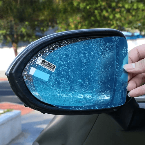 Car Rainproof Film - Anti-Fog Car Sticker for Mirrors and Windows. This Clear Film provides rainproof and waterproof features, serving as an accessory for auto protection.