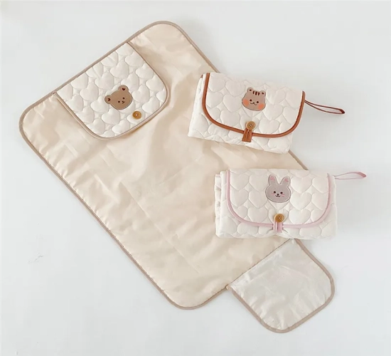 Foldable Baby Diaper Changing Mat: Waterproof Nappy Pad for Infants. A convenient and essential item for newborn bedding, providing a diaper-changing surface that is easy to clean and maintain.