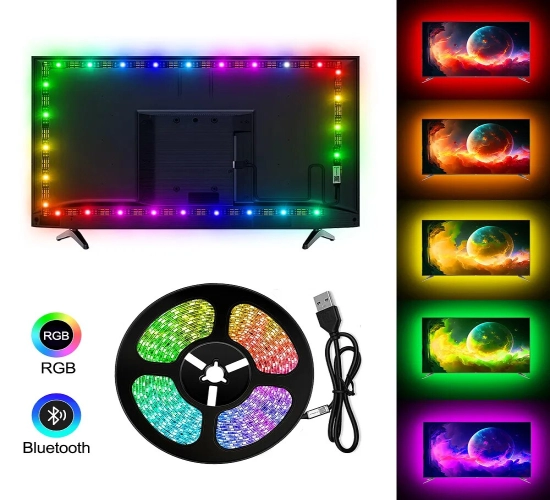 ColorRGB USB Powered LED Strip Light with Backlight for TV, RGB5050 for 24 Inch-60 Inch TV, Mirror, PC, APP Control Bias