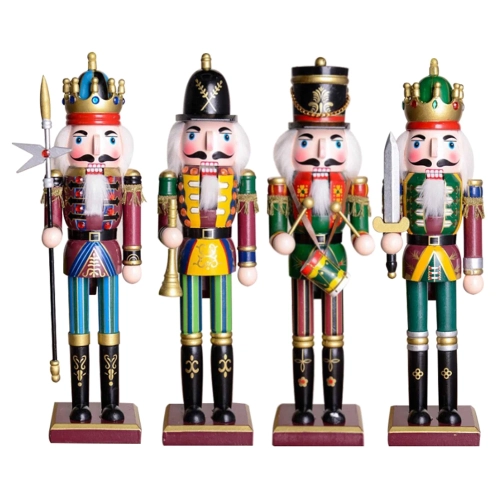Christmas Nutcracker: 1 wooden soldier doll, a vintage puppet for creative crafts and home ornamentation.