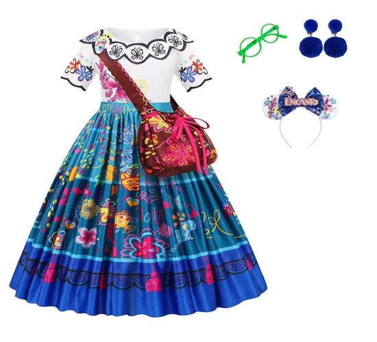 Mirabel Encanto Princess Costume for Girls - Ideal Halloween and Birthday Gift, Perfect for Parties, Dress-up, and Cosplay Fun