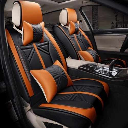 Universal PU Leather Full Seat Cushion Car Seat Cover Set, Airbag Compatible, Suitable for Cars and SUVs