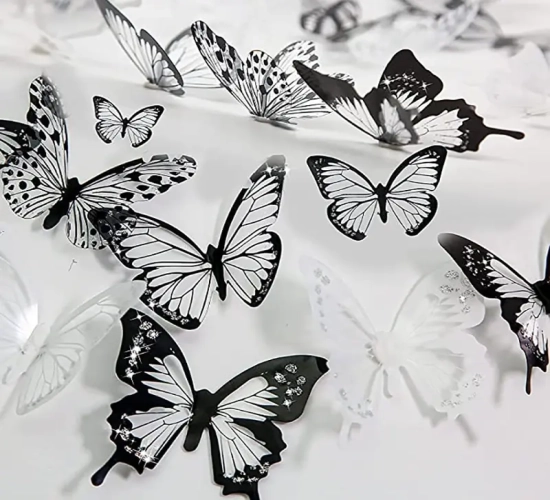 Enhance your living room decor with these beautiful butterfly wall decals, adding an elegant touch to your home decoration.