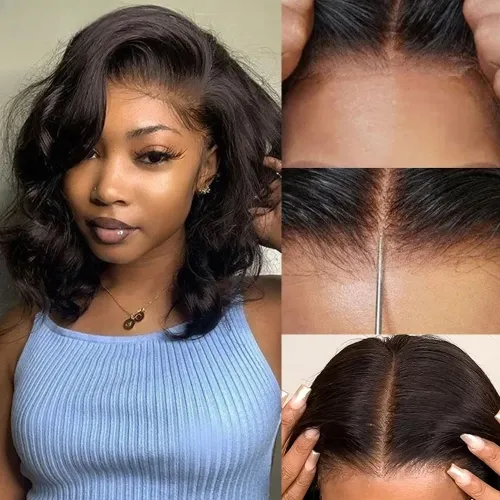 Effortless Waves: Ready-to-Go Glueless Bob Wigs for Women with 4x4 Pre-Cut Lace Closure in Human Hair