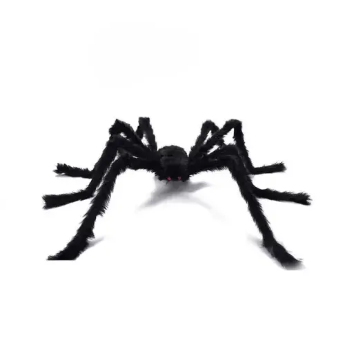 Giant Black Spider Plush Toy for Halloween Decoration, Perfect for Haunted Outdoor Parties and House Decor, 200cm, Ideal for Kids