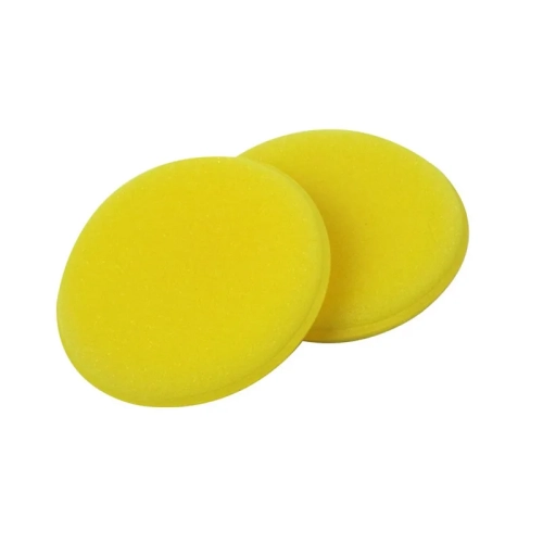 12Pcs Car Foam Wax Applicator Sponges Yellow, 10cm, Ideal for Cleaning, Detailing, Waxing, and Polishing in Home Car Care Kits.