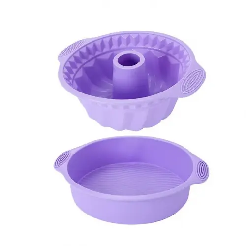 FAIS DU Purple Silicone Baking Mold Set for Pastry Shapes and Cake Decorating Tools - Bakeware Muffin Cupcake Molds and Accessories