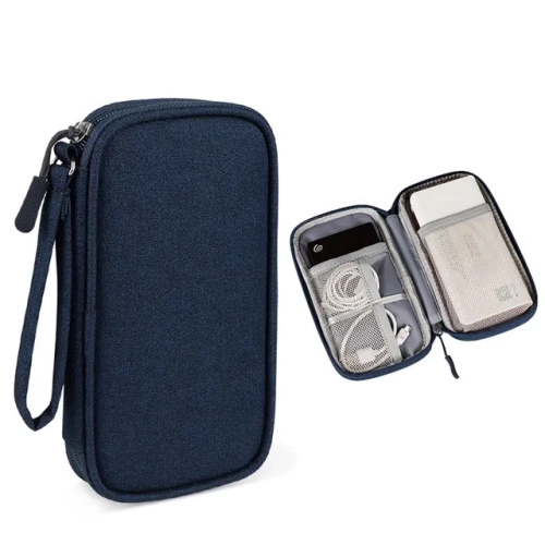 On-the-Go Electronics Organization: Portable Travel Organizer Carrying Bag, Single Layer, Waterproof, and Designed for Cables, Hard Disk, and Power Bank Storage."