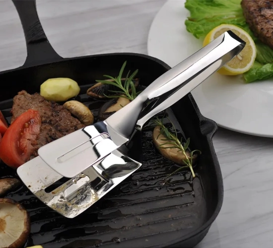 Multifunctional Steel Frying Clip: Perfect for Steak, BBQ, Fish, and Bread - Essential Kitchen Tool for Your Household