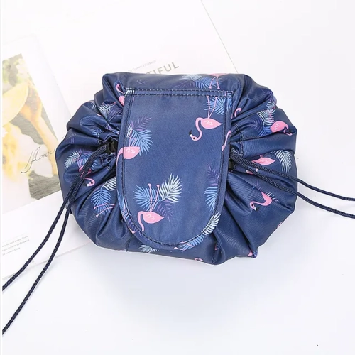 Drawstring Cosmetic Bag for Women: Travel Makeup Organizer, Portable and Waterproof Toiletry Beauty Case.