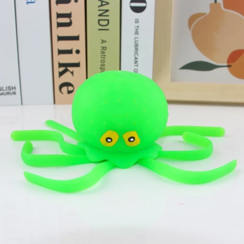 Colorful Sponge Octopus Bath Toys Absorbent, Squeezable, Stress-Relieving Fun for Kids in Summer Swimming Pools and Baths (6 Colors).