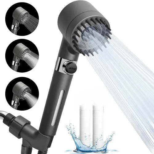 High-pressure Shower Head 3-mode Adjustable Spray with Massage Brush Filter Rain Shower Faucet Bathroom Accessories